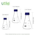 3-Pack Blue Cap Erlenmeyer Flasks, 250ml-1000ml