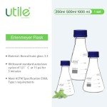 3-Pack Blue Cap Erlenmeyer Flasks, 250ml-1000ml