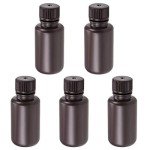 Brown 50ml Plastic Lab Chemical Reagent Bottles - 5pcs