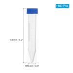 10ML Plastic Centrifuge Tubes with Screw Caps - 100 Pcs