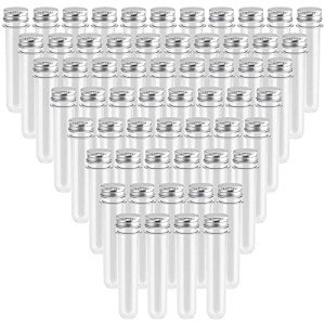 60 PCS Clear Plastic Test Tubes with Caps