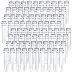 80 Pack Clear Plastic Test Tubes with Caps