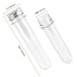 60 PCS Clear Plastic Test Tubes with Caps