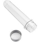 60 PCS Clear Plastic Test Tubes with Caps