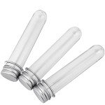 60 PCS Clear Plastic Test Tubes with Caps