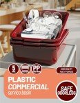 5-Pack Wine Red Plastic Bus Tubs with Handles