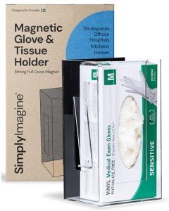 Magnetic Wall-Mount Glove and Tissue Dispenser