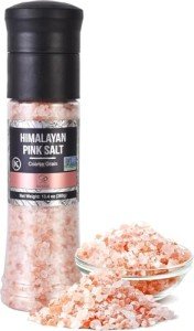 Himalayan Pink Salt Grinder Set with Adjustable Mills