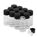 10ml Clear Glass Vials with Screw Caps - 12 PCS