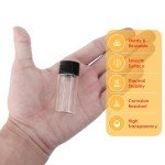 10ml Clear Glass Vials with Screw Caps - 12 PCS