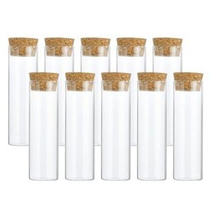 40ml Clear Glass Test Tubes with Cork Stopper - 10pcs