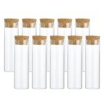 40ml Clear Glass Test Tubes with Cork Stopper - 10pcs
