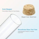 40ml Clear Glass Test Tubes with Cork Stopper - 10pcs