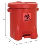 Eagle 14 Gallon Red Biohazard Waste Bin