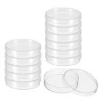 Patikil 55mm Clear Plastic Petri Dishes, 12 Pack