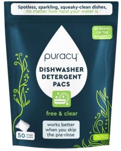 Natural Dishwasher Pods - Enzyme-Powered, 50 Count
