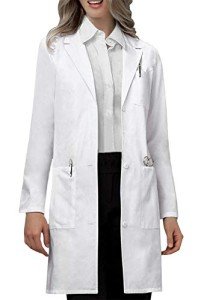 VOGRYE Unisex Long Sleeve Lab Coat for Women