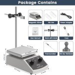 Magnetic Stirrer Hot Plate with Thermometer, 2000mL