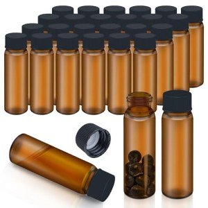 100pcs 0.5 Oz Brown Glass Vials with Caps