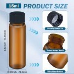100pcs 0.5 Oz Brown Glass Vials with Caps