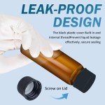 100pcs 0.5 Oz Brown Glass Vials with Caps