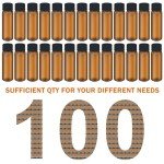 100pcs 0.5 Oz Brown Glass Vials with Caps