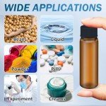 100pcs 0.5 Oz Brown Glass Vials with Caps