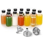 12 Pack 2 oz Clear Glass Bottles with Funnels