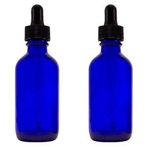Cobalt Blue Glass Bottles with Droppers - 2 Pack
