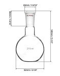 QWORK 250ml Flat Bottom Boiling Flask, 24/40 Joint