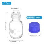 6-Pack 50ml Borosilicate Glass Storage Bottles