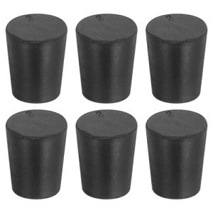 6-Piece Tapered Rubber Stopper Set for Labs