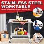 Stainless Steel Prep Table with Wheels - 30"x36