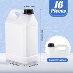 16 Pcs 1 Gallon Plastic Storage Jugs with Lids