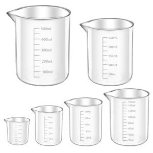 Clear Plastic Graduated Beaker Set - 6 Sizes