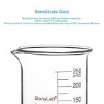 Stonylab 250 ml Graduated Glass Beaker with Spout