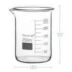 Stonylab 250 ml Graduated Glass Beaker with Spout