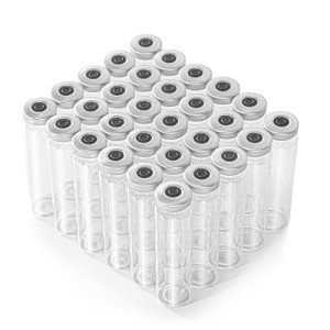 30pcs 20ml Clear Glass Sample Vials with Ports