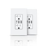 TOPELER Dual USB Charger Wall Outlet - 2 Pack
