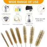 7-Piece Brass Wire Tube Brushes Set - 11 Inch