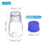 12 Pack 100ml Borosilicate Glass Storage Bottles