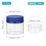 6-Pack 150ml Glass Bottles with Blue Caps