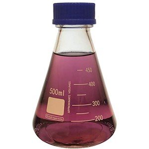 500ml Graduated Erlenmeyer Flask with Blue Cap