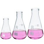 Erlenmeyer Flask Set - 3 Glass Beakers