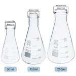 Erlenmeyer Flask Set - 3 Glass Beakers
