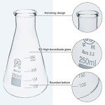 Erlenmeyer Flask Set - 3 Glass Beakers