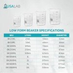 USA Lab Low Form 25ML Borosilicate Glass Beaker
