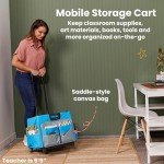 ECR4Kids Mobile Storage Rolling Cart with Organizer Bag