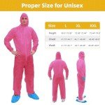 Pink Disposable PP Coverall with Hood - Large