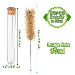 25 Clear Plastic Test Tubes with Cork Stoppers